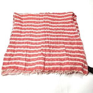 Auth Ltd Edition Louis Vuitton Red White Striped LV Monogram Scarf Shawl Wrap